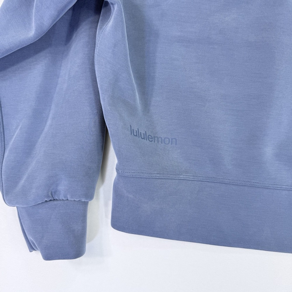 Lululemon Softstreme Perfectly Oversized Cropped Crew Pitch Blue Size 4 Perfect - Picture 8 of 13